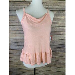 Mossimo Womens XS NEW Ruffled Top Peach Drape